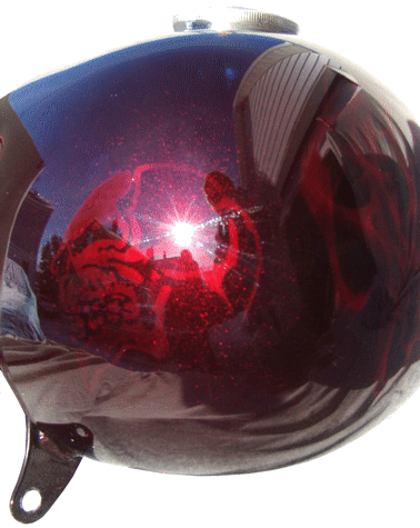 real fire flames & Skull